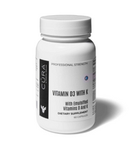 Load image into Gallery viewer, Cūra Vitamin D3 with K Dietary Supplement, 60 Capsules